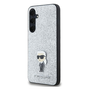 Karl Lagerfeld Fixed Glitter Choupette Logo Metal Pin Samsung Galaxy A55 hátlap tok, ezüst