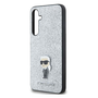 Karl Lagerfeld Fixed Glitter Choupette Logo Metal Pin Samsung Galaxy A55 hátlap tok, ezüst