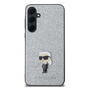 Karl Lagerfeld Fixed Glitter Choupette Logo Metal Pin Samsung Galaxy A55 hátlap tok, ezüst
