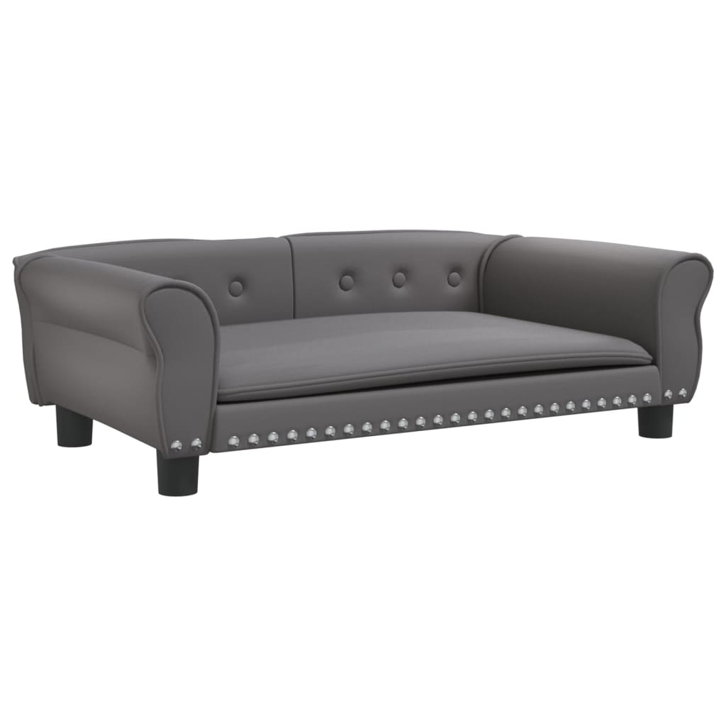 szürke műbőr kutyaágy 95x55x30 cm (171820)