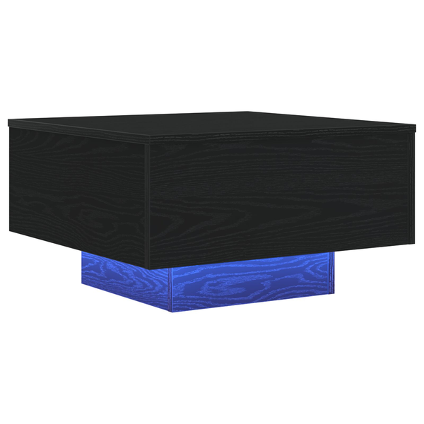 LED világítással rendelkező dohányzóasztal Fekete tölgy 55x55x31 cm