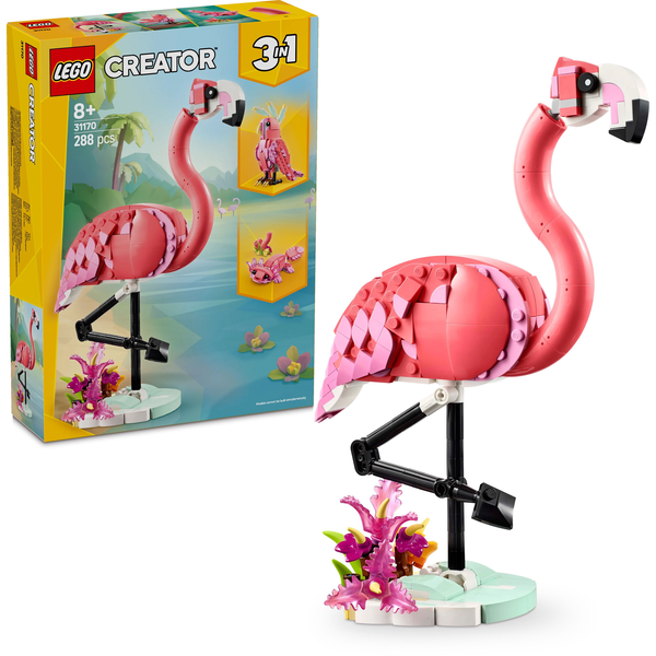LEGO Creator 3en1 Fauna Salvaje: Flamenco Rosa, Juego de construcción +8 años - 31170