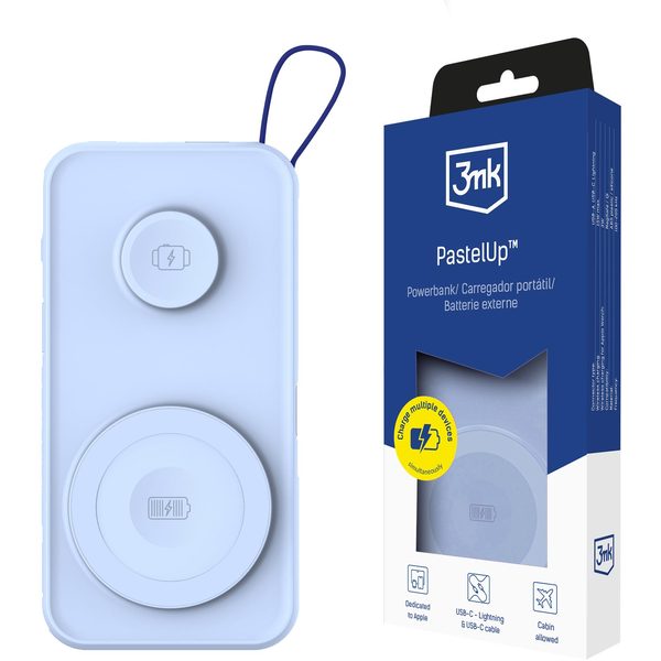 Powerbank 3MK PastelUp 10000mAh 15W MagSafe син