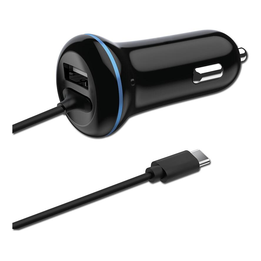 2GO USB / USB-C Autós töltő - Fekete (797170)