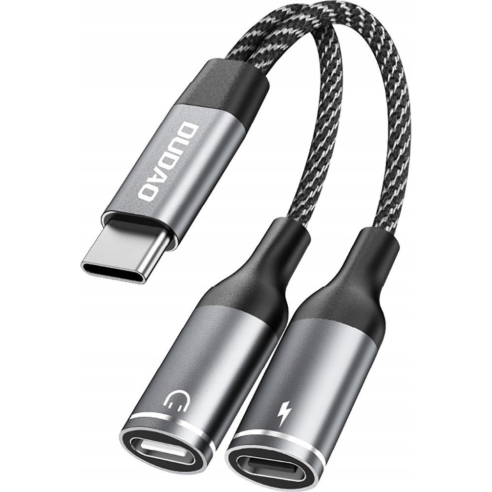 Dudao L13C+ Type-C-Type-C Elosztó Adapter-Szürke (6976625332823)