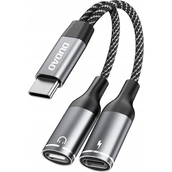 Adapter USB Dudao Adapter L13C+ 2w1 USB-C - szary