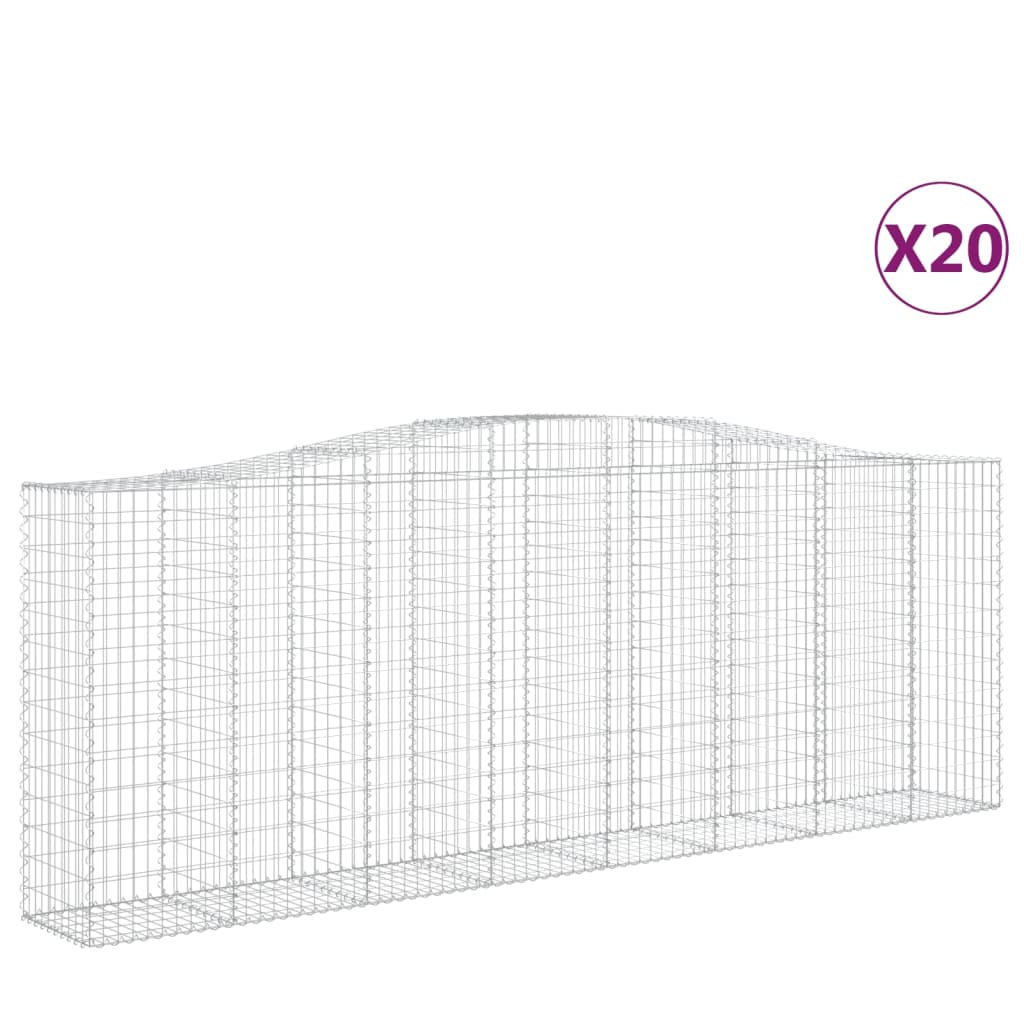 20 db íves horganyzott vas gabion kosár 400x50x140/160 cm (3145992)