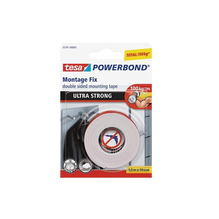 Tesa Powerbond Kétoldalas ragasztószalag 19 mm x 1,5 m (55791-00005-00)