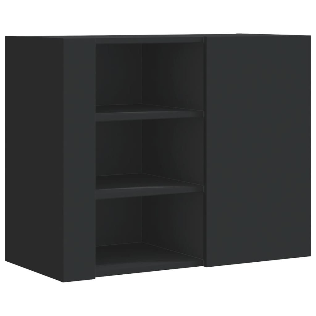 fekete szerelt fa faliszekrény 75 x 35 x 60 cm (848424)