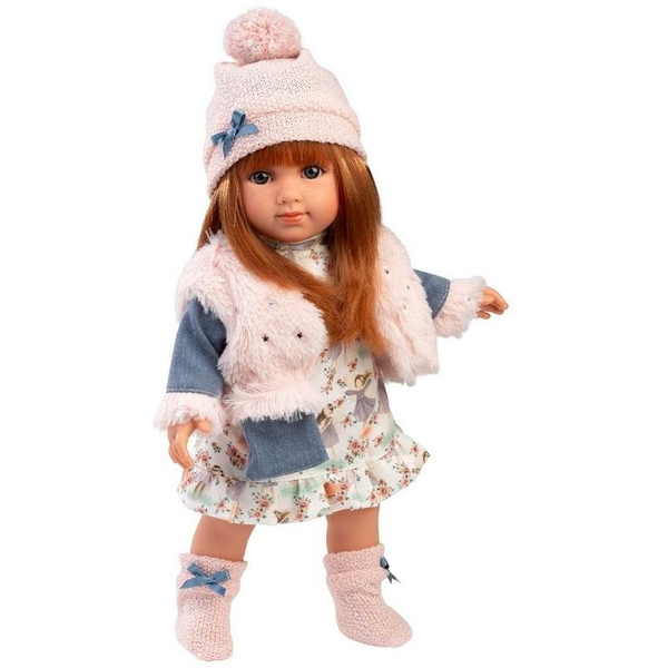 Llorens 53555 Nicole Élethű játék baba, puha test, 35 cm