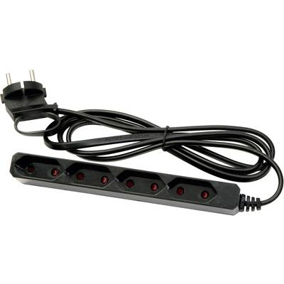 Hálózati elosztó Euro dugós, 4 részes, fekete, 1,5 m (EU4 BLACK)