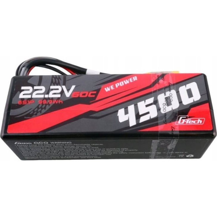 Gens ace G-Tech 4500mAh 6S1P 22.2V 60C HardCase RC car Lipo Battery 14# (GEA456S60X9GT)