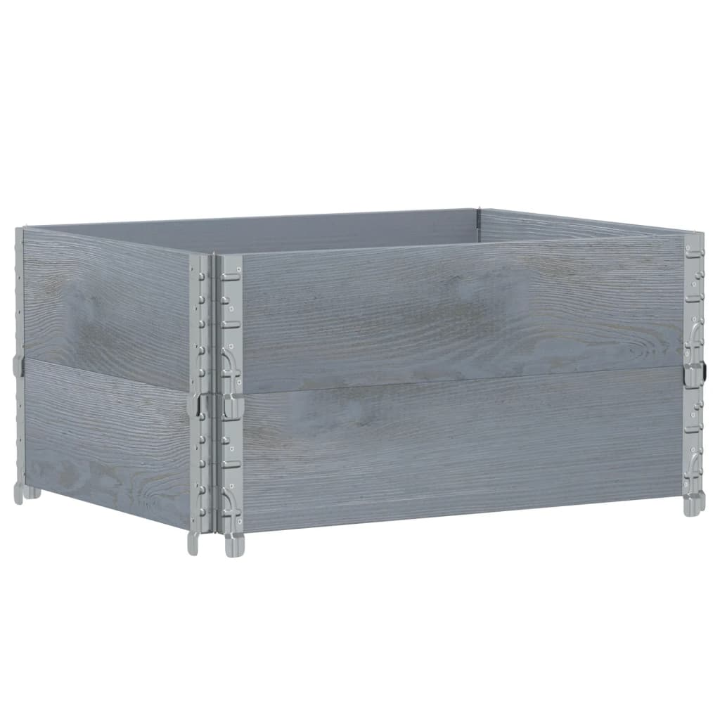 szürke tömör fenyőfa kerti növénytartó 80 x 60 cm (3295841)