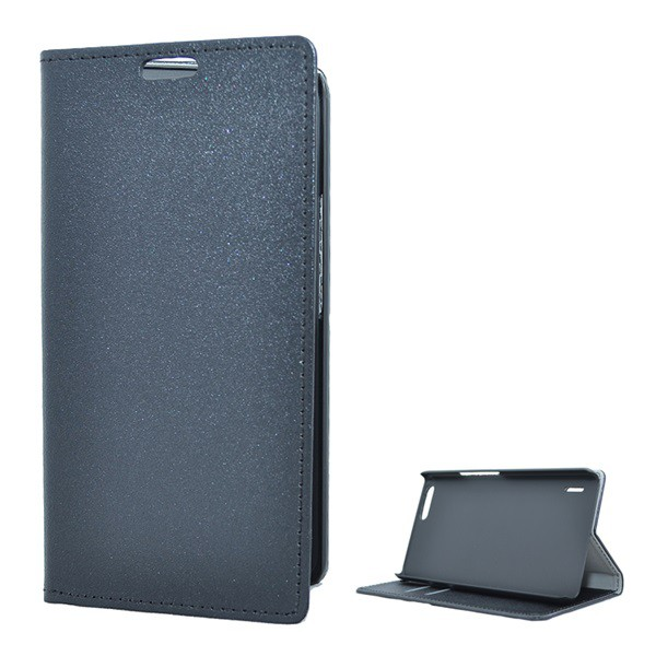 Tok álló, bőr hatású (FLIP, oldalra nyíló, asztali tartó funkció, prémium) FEKETE [Honor 6 Plus] (5996457555383)