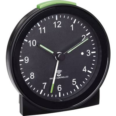 TFA Dostmann 60.1517.01 Rádiójel vezérlésű Ébresztőóra Fekete Riasztási idők 1 Fluoreszkáló Mutató (60.1517.01)