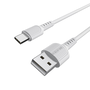 Borofone X16 USB-A apa - USB-C apa Adat és töltő kábel - Fehér (1m)