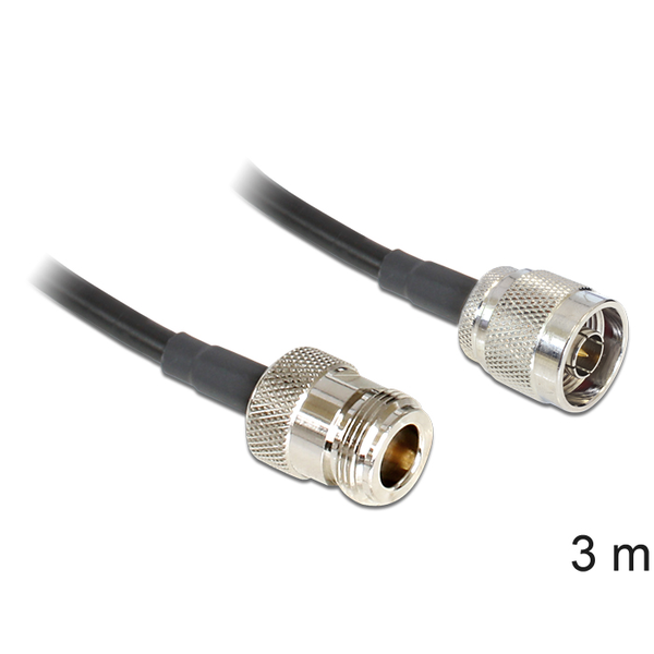 Delock N dugó > N jack LMR195, 3 m (88682)