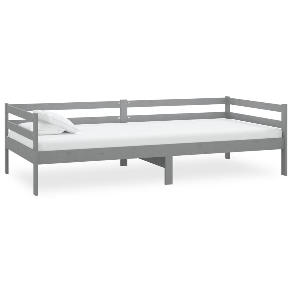 szürke tömör fenyőfa kanapéágy 90 x 200 cm (806932)