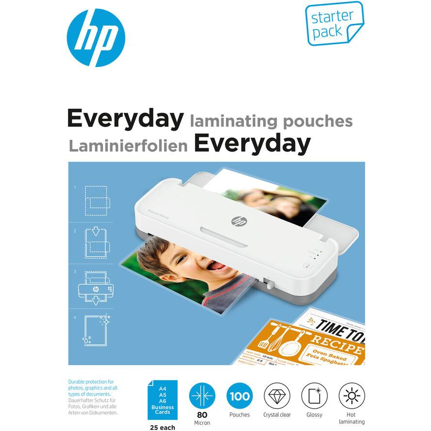 HP Everyday 80 mikron A4/A5/A6/B Fényes lamináló fólia (100 db / csomag) (9158)