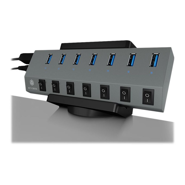 ICY BOX IB-MSA106-HH Soporte pasivo Nodo USB Negro