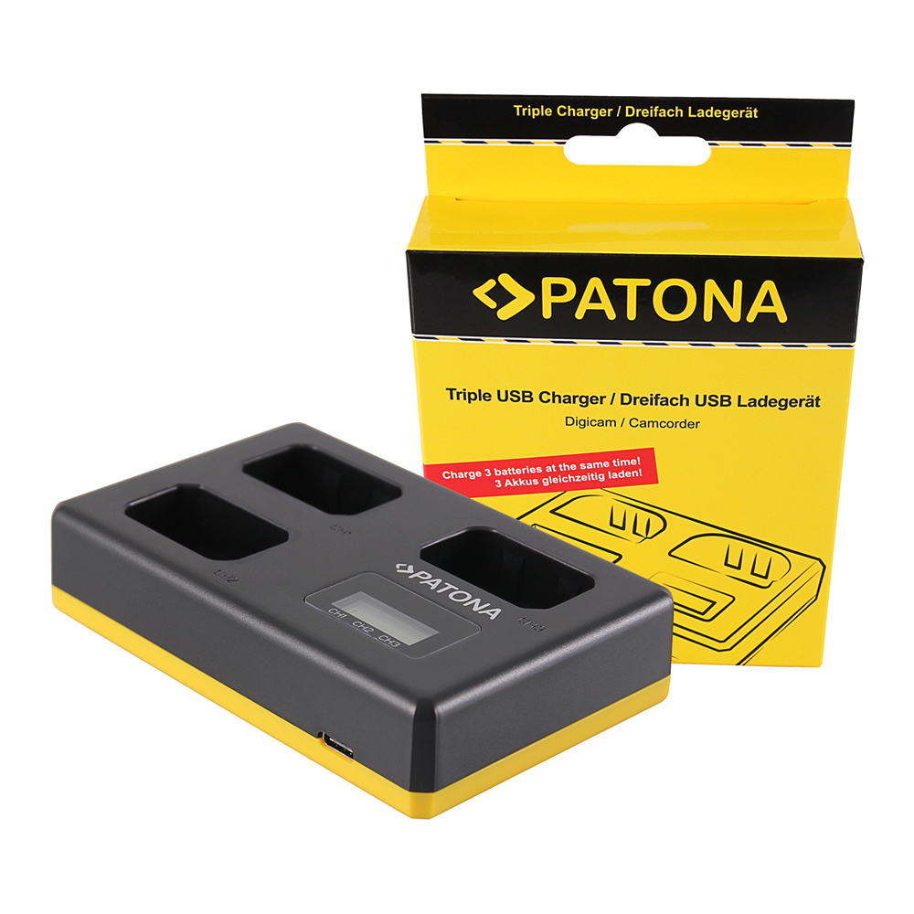 Patona PT1925 Foto Triple Sony NP-FW50 Akkumulátor töltő + LCD Kijelző (PT1925)
