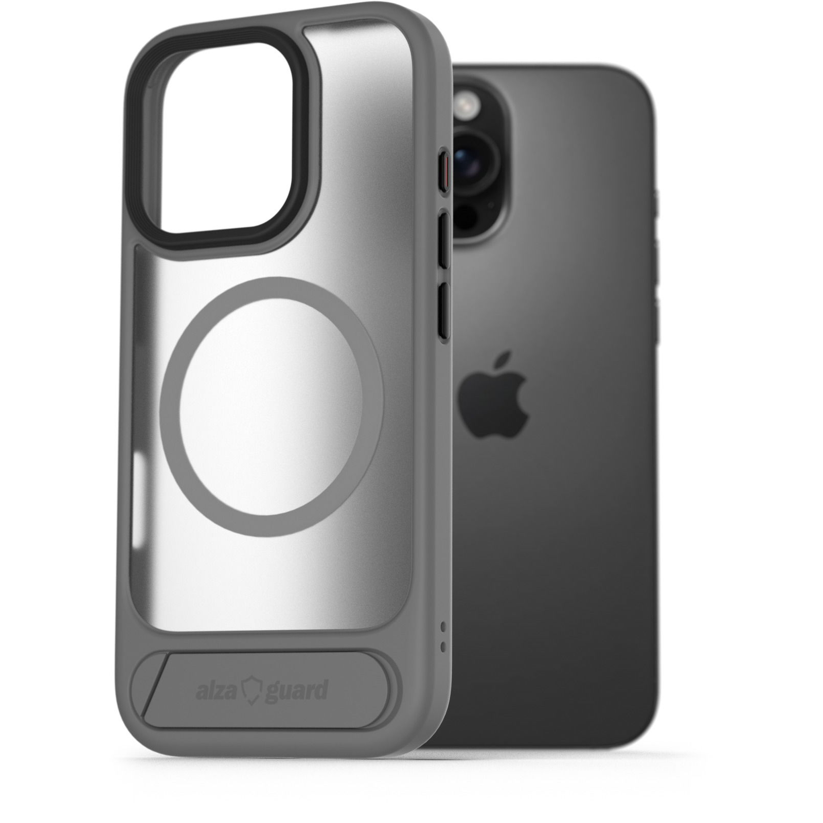AlzaGuard Matte Case with Stand Compatible with MagSafe for iPhone 16 Pro Max szürke tok (AGD-PCH000114Y)