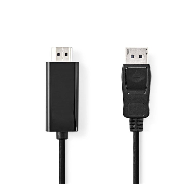 Nedis CCGL37100BK20 Displayport dugó - HDMI dugó kábel 1080p, 2m (CCGL37100BK20)
