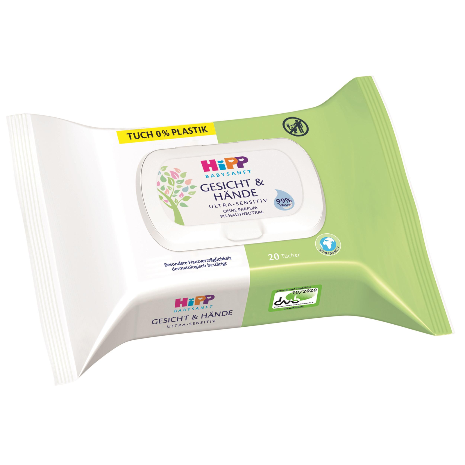 HiPP Babysanft arc- és kéztörlő 20 db (40623474)