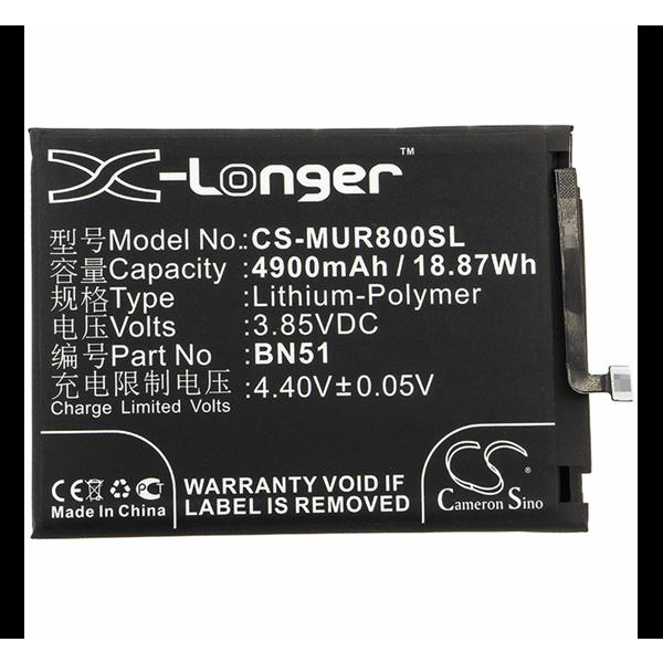 Cameron Sino Li-Polymer akku (3.85V/4900mAh, Redmi BN51 kompatibilis) FEKETE Xiaomi Redmi 8 / Redmi 8A (CS-MUR800SL)