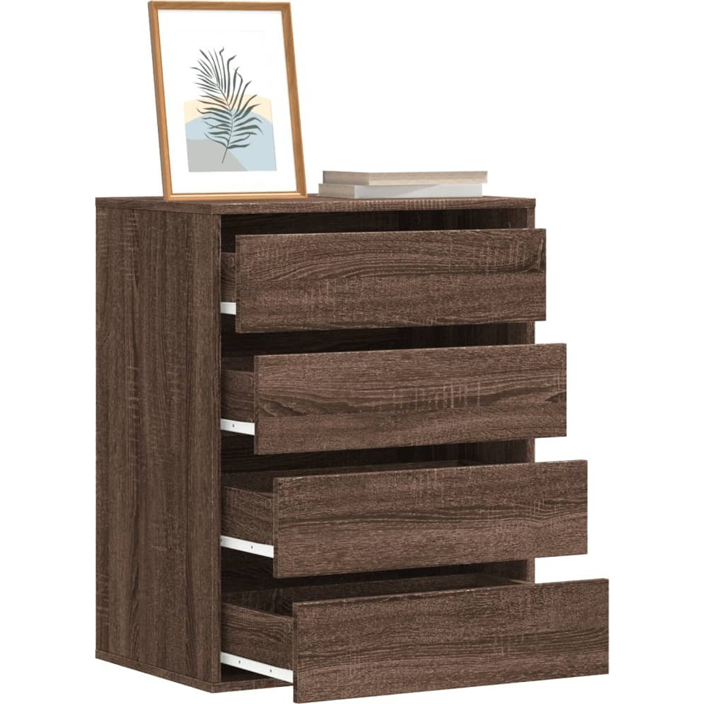 barna tölgy színű szerelt fa fiókos sarokszekrény 60x41x76 cm (852876)