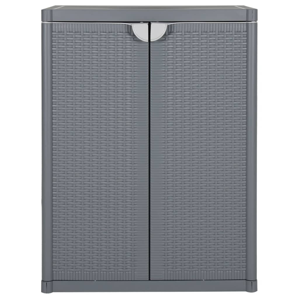 szürke PP rattan kerti tárolószekrény 65 x 45 x 88 cm (364062)