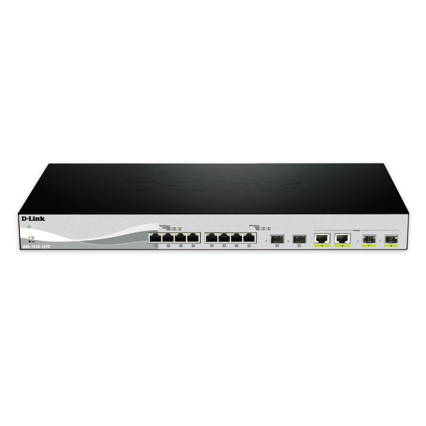 D-Link DXS-1210-12TC/E netwerk-switch Managed L2 10G Ethernet (100/1000/10000) 1U Zwart, Zilver