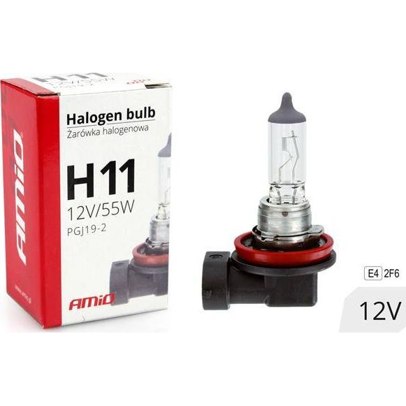  AMiO Żarówka halogenowa H11 12V 55W filtr UV (E4)