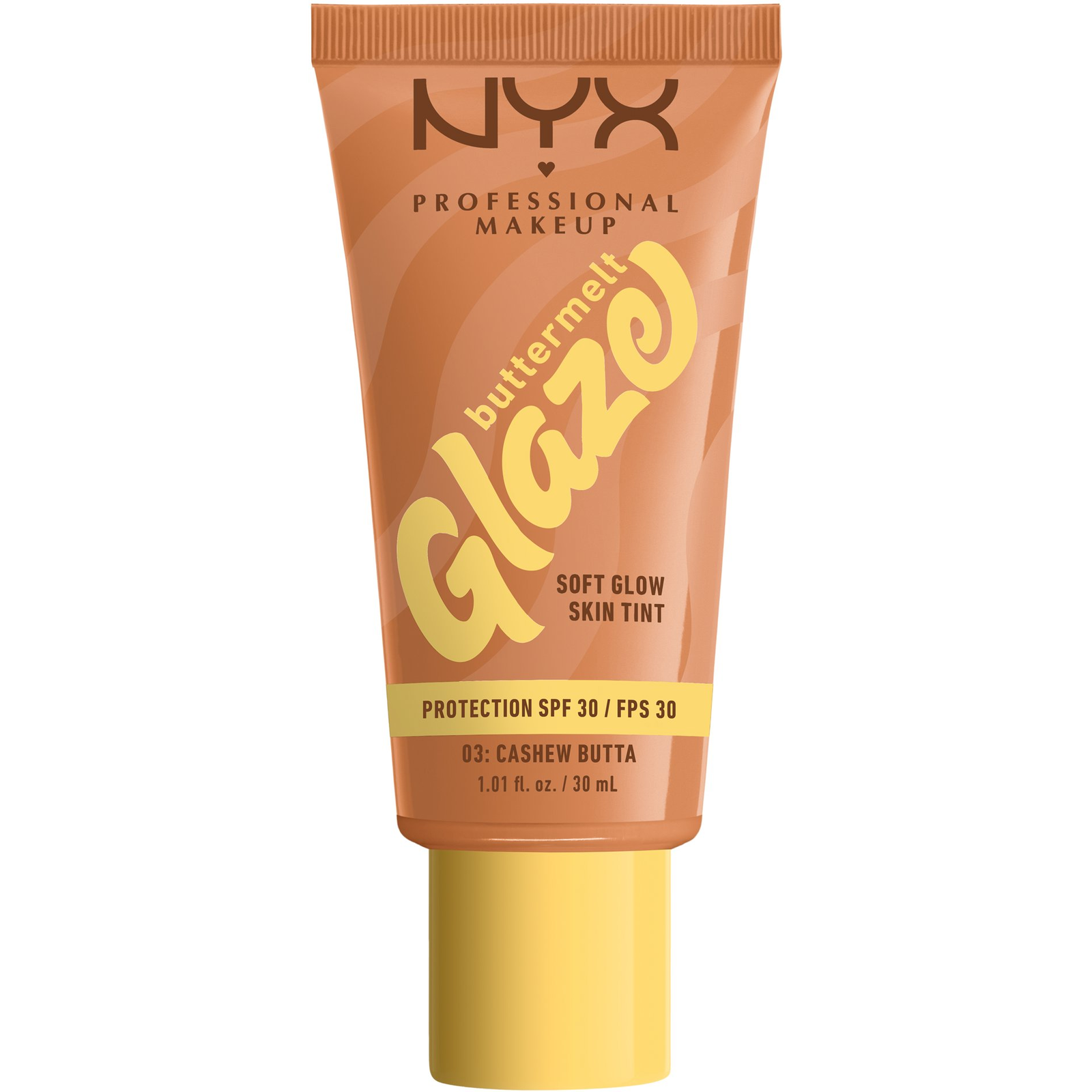 NYX PROFESSIONAL MAKEUP Buttermelt Glaze Soft Glow Skin Tint + SPF30, Cashew Butta (800897266776)