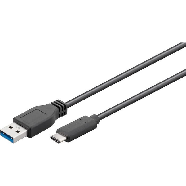 Kabel USB MicroConnect USB-A - USB-C 0.5 m Czarny (USB3.1CA05)