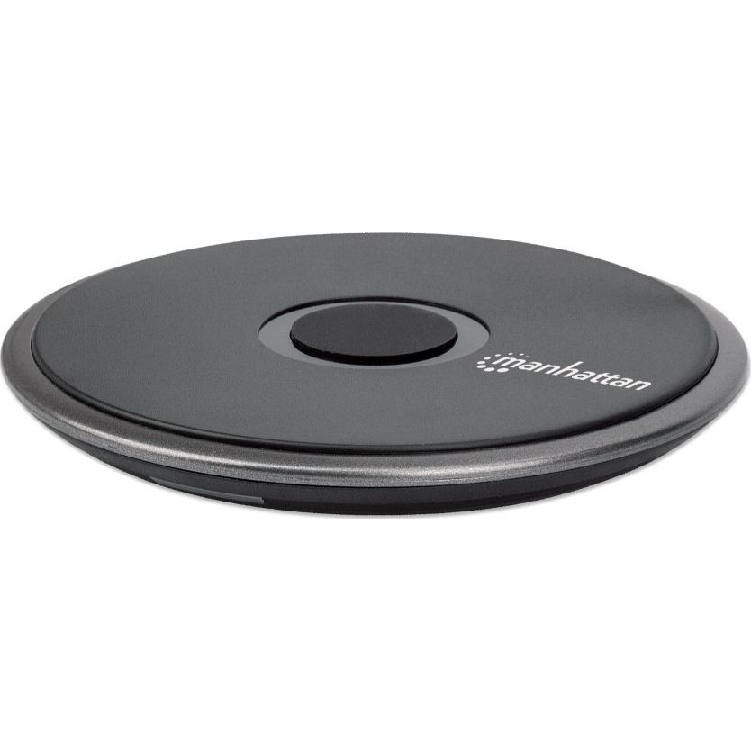 Manhattan 102186 mobiltelefon töltő Univerzális Fekete USB Vezeték nélkül tölthető Gyorstöltés Beltéri (102186)