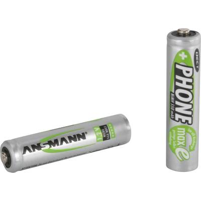 Mikroceruza akku AAA NiMH, 1,2V 550 mAh, 2 db, Ansmann Dect maxE HR3, HR03, UO100557, DC2400, DC2400B4N, LR03 (5035523)