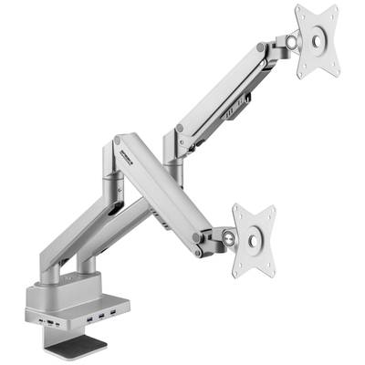 SpeaKa Professional SP-MM-800 2 részes Monitor asztali tartó 43,2 cm (17) - 81,3 cm (32) Ezüst Forgatható, Dönthető, Állítható magasságú, Csuklóval mozgatható (SP-10493140) (SP-10493140)