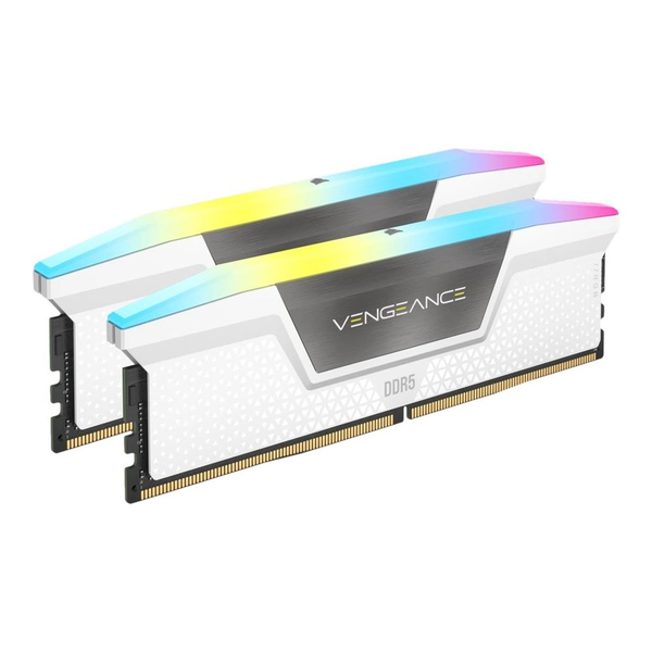 Corsair Vengeance RGB DDR5 6000MHz CL30 64GB комплект бял
