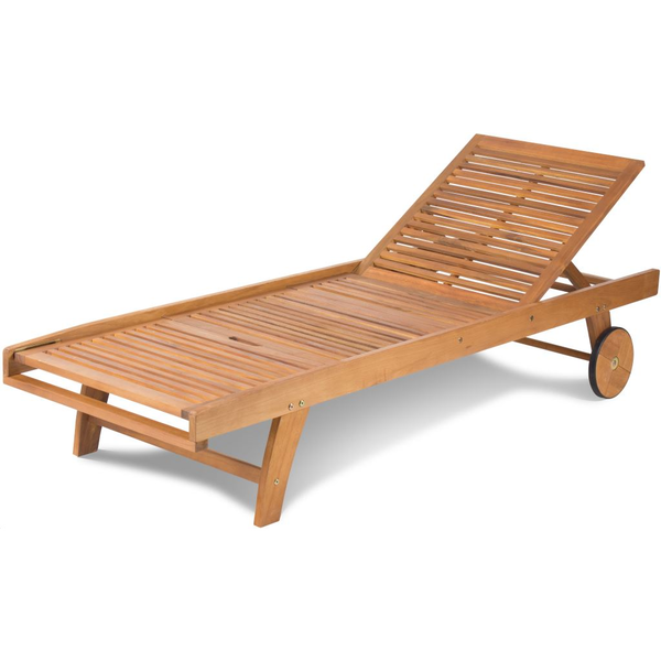 Sezlong de gradina Fieldmann, complet reglabil spate si picioare, 190x70 cm, inaltime 83.5 cm, lemn tratat de salcam tropical