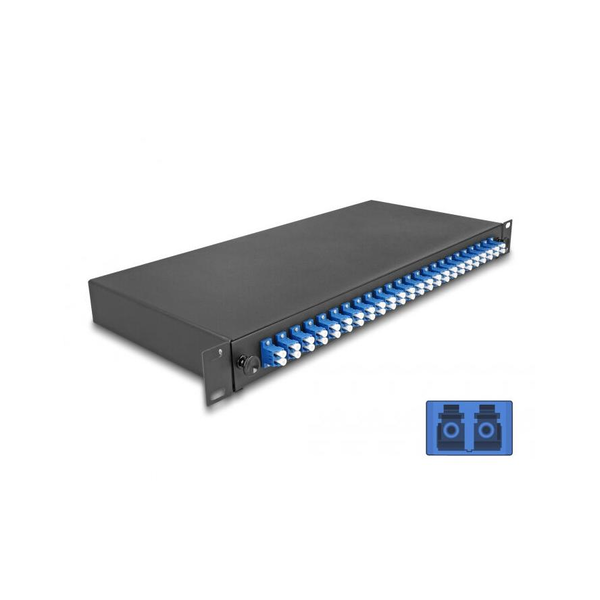 DELOCK 19" spojovací krabice 24xLC-D OS2 1U sw pigtaily