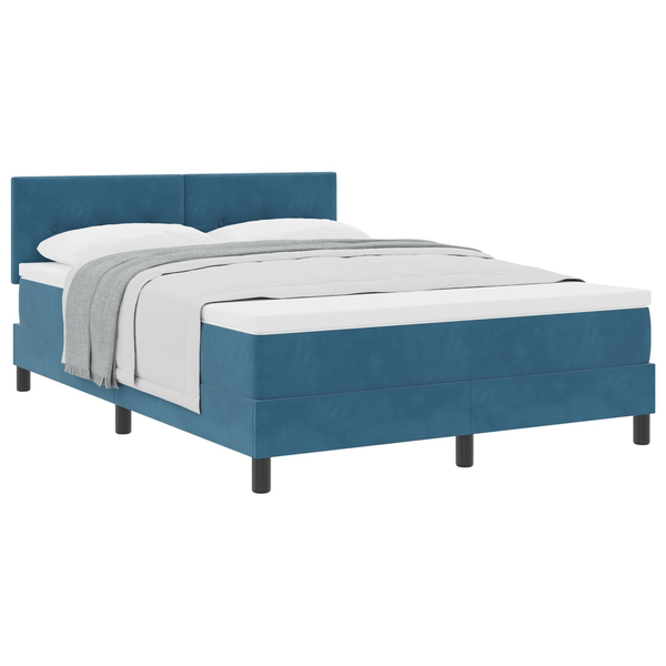 Boxspring Ágy Matrac 140x200 cm Sötét Kék Pehely