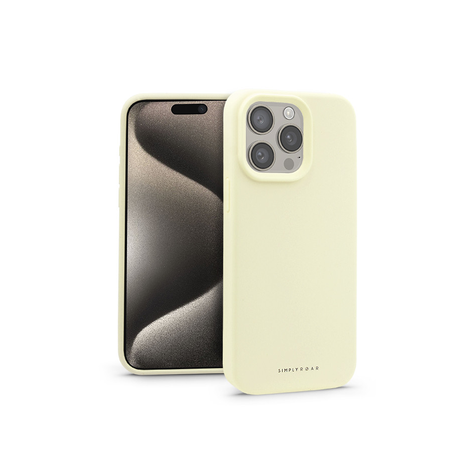 Apple iPhone 15 Pro szilikon hátlap - Roar Cloud Skin - sárga (KC0874)