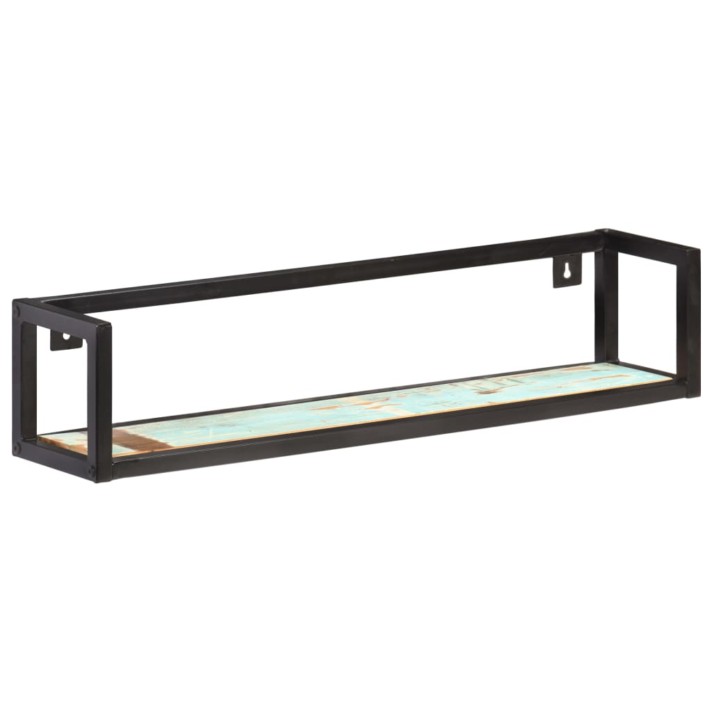 2 db tömör újrahasznosított fa fali polc 80 cm (320671)