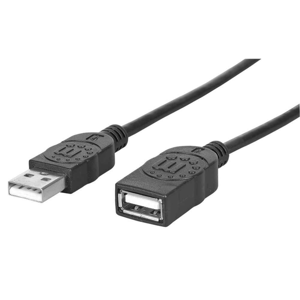 Manhattan 338653 USB-kabel USB 2.0 1,8 m USB A Sort