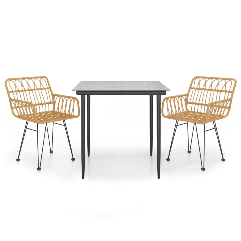 3 részes polirattan kerti étkezőgarnitúra (3157845)