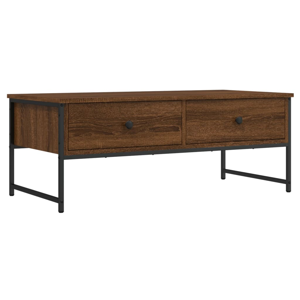 barna tölgyszínű szerelt fa dohányzóasztal 101x49x39,5 cm (837741)