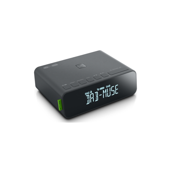 Радио с часовник MUSE DAB M-175 DBI, USB, Bluetooth, безжично зареждане, черен