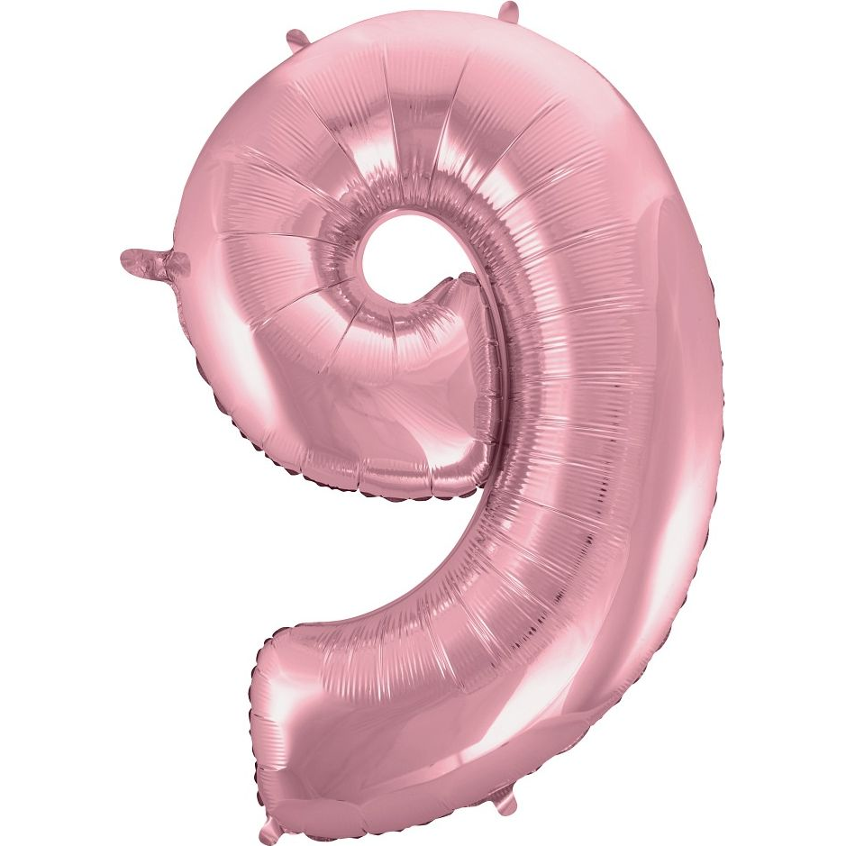 Szám Fólia Lufi - 9-es, 92 cm, Rózsaszín (GODA2167)