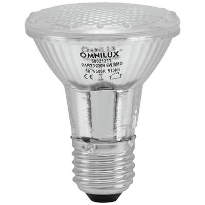 Omnilux 88021211 LED EEK F (A - G) E27 6 W Hidegfehér (Ø x H) 64 mm x 86 mm 1 db (88021211)